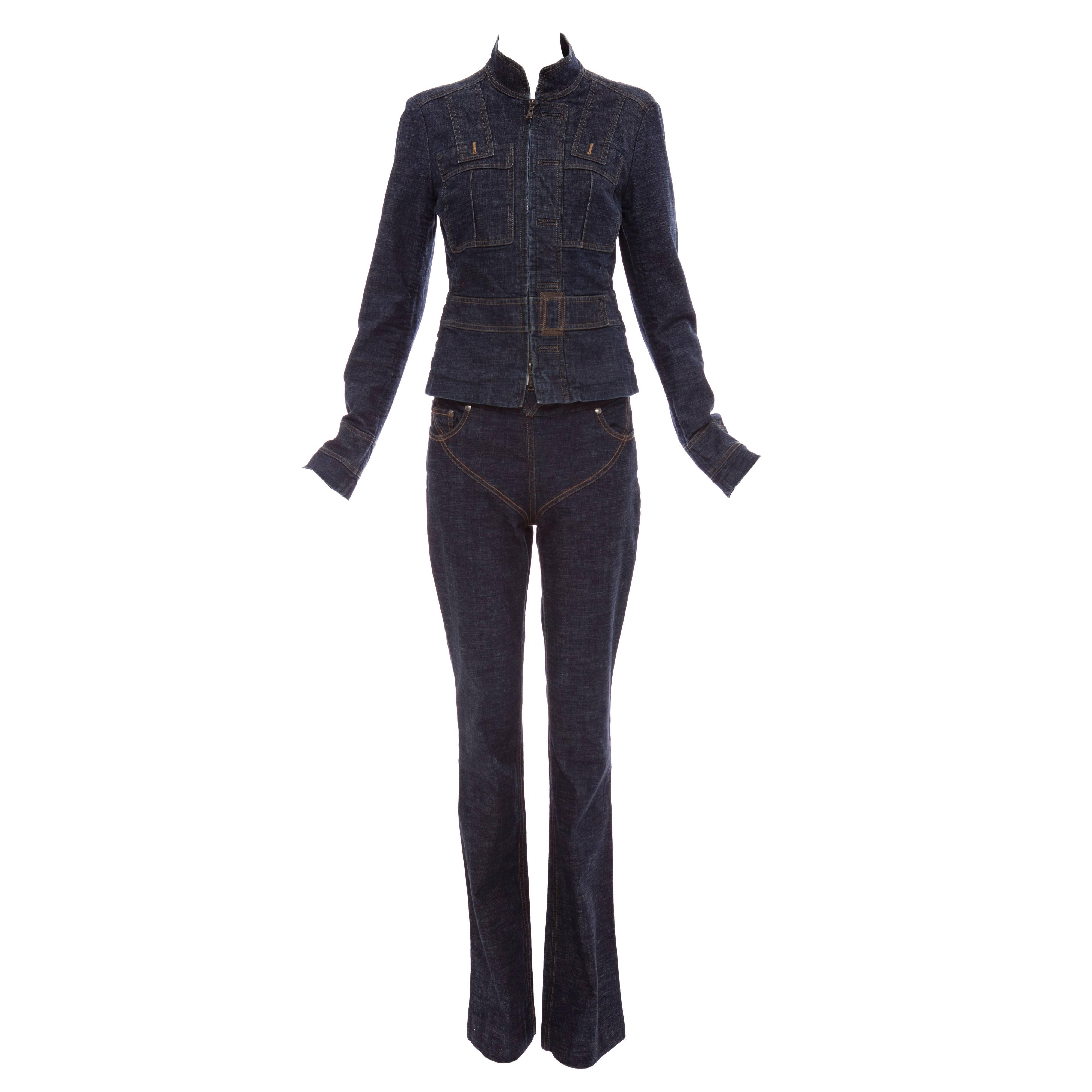 Tom Ford For Yves Saint Laurent Denim Pant Suit, Circa 2003  For Sale