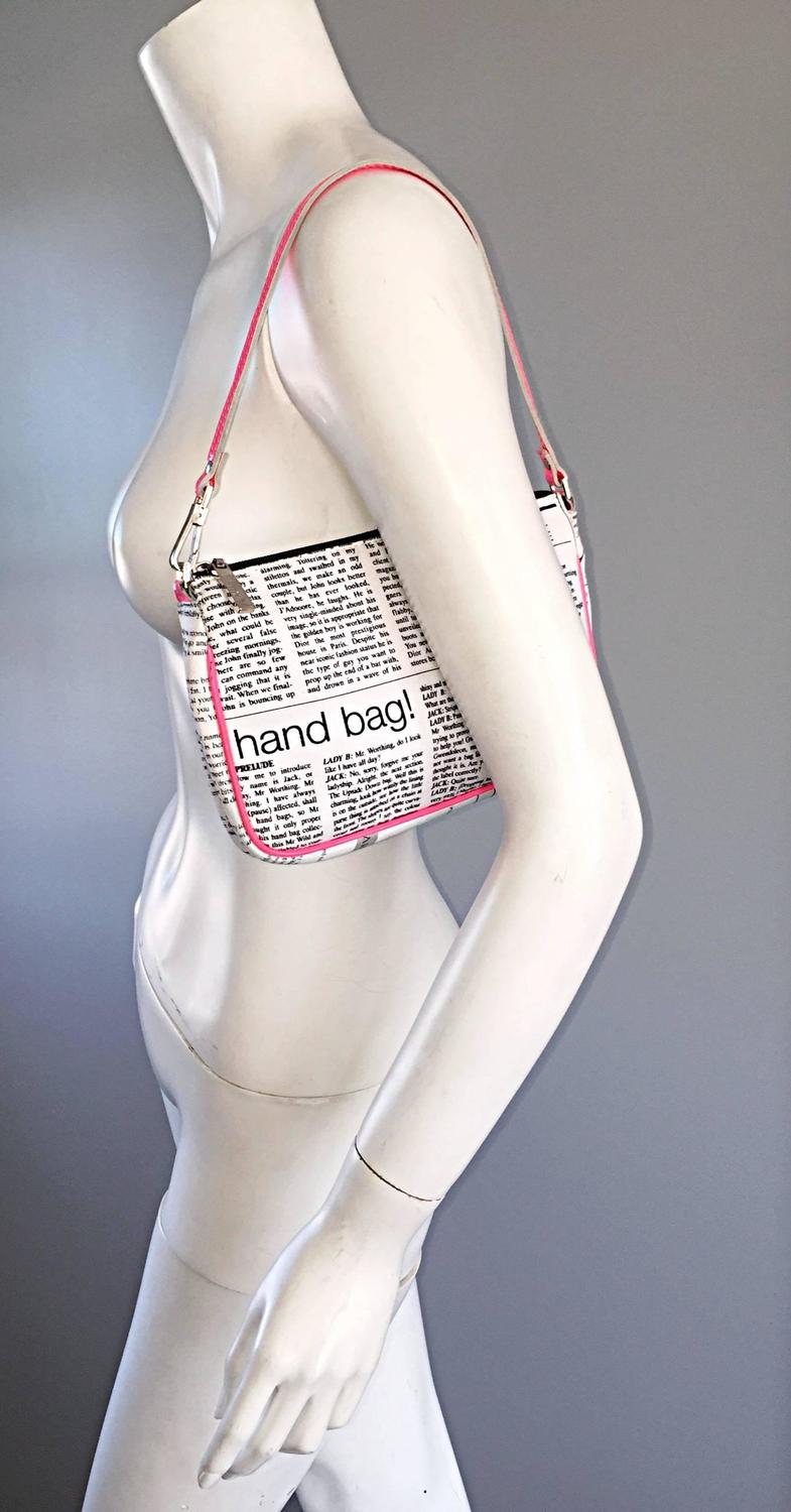 Rare John Galliano &quot; Sex and the City &quot; Newspaper &#39; Newsprint &#39; Purse Bag For Sale at 1stdibs