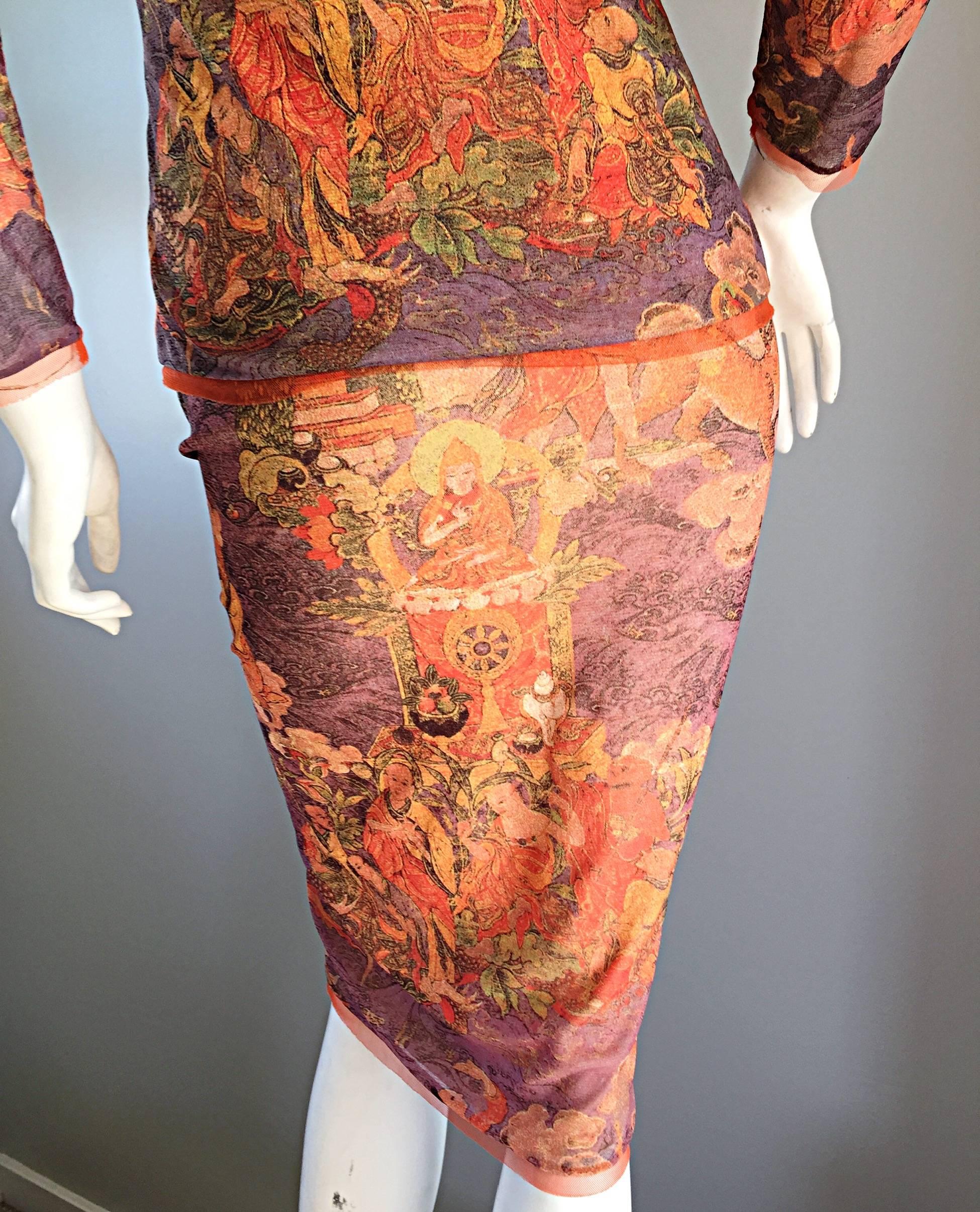 Vintage Vivienne Tam Super Rare Buddha Collection Two - Piece Dress Set 1