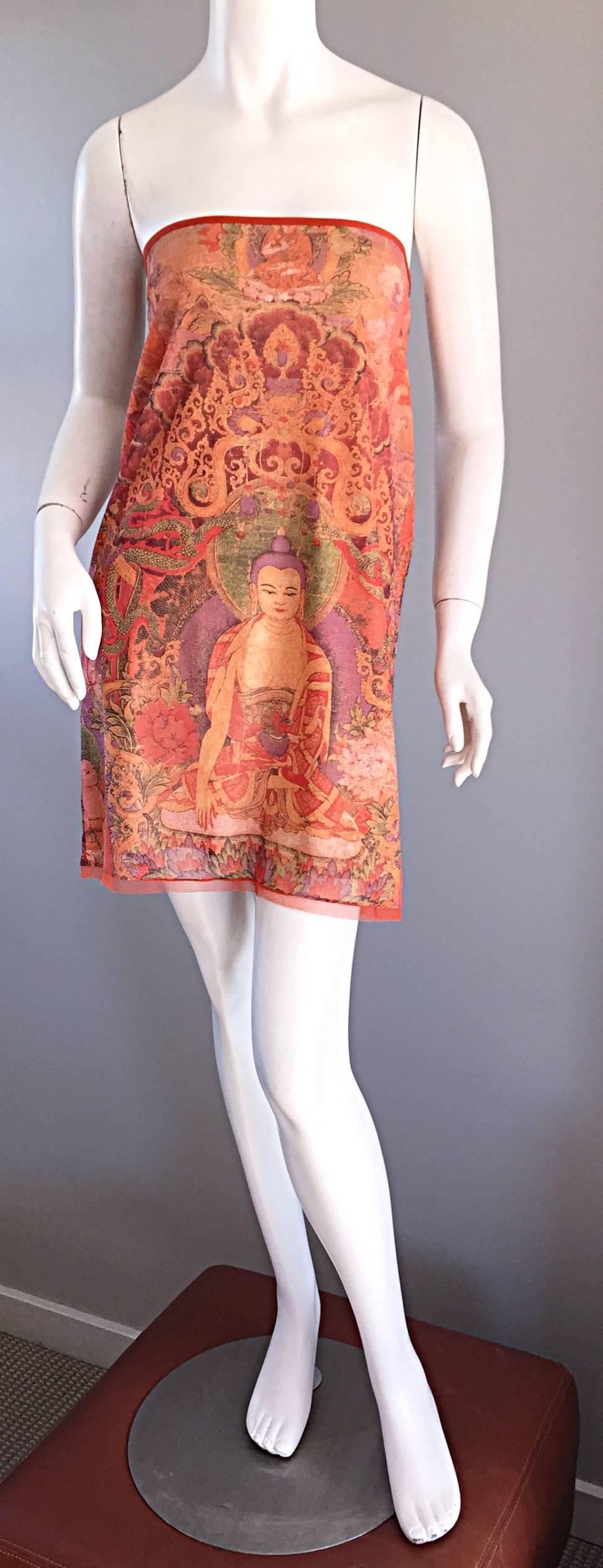 Super rare vintage VIVIENNE TAM skirt and blouse from the coveted 'Buddha' Collection. Looks great together, yet perfect as separates! Skirt works great as a  tube dress! Keyhole detail at bust to accommodate a variety of bust sizes. A true piece of