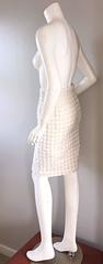 Beautiful Vintage Escada Ivory + White + Silver ' Fantasy Tweed ' Pencil Skirt
