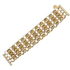 Givenchy Four Chain Hand Hammered Gold Plated Cuff Bracelet 4