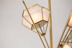Harlow Large Chandelier in Satin Brass and Alabaster White Glass