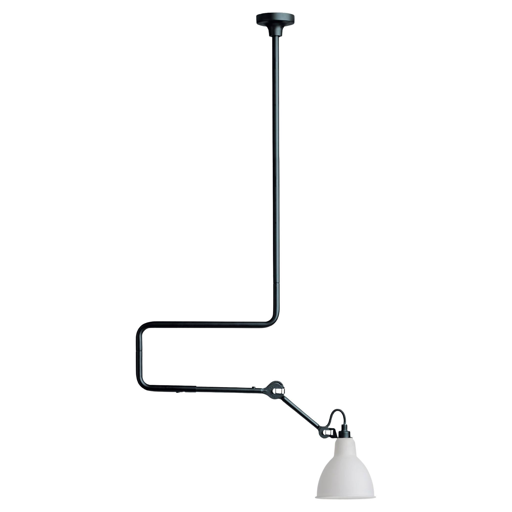 DCW Editions La Lampe Gras N°312 Pendant Lamp w/Extension in Frosted Glass Shade For Sale