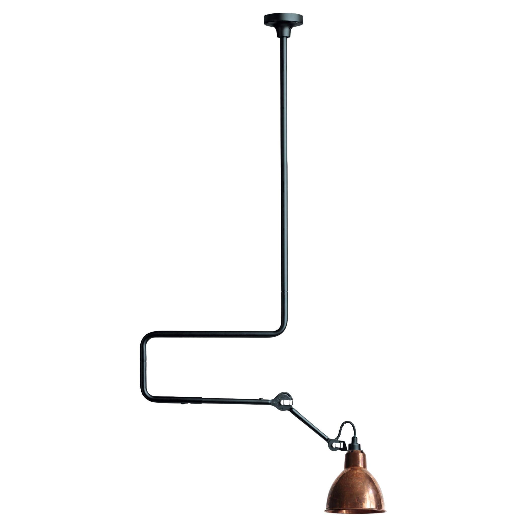DCW Editions La Lampe Gras N°312 Pendant Lamp w/Extension in Raw Copper Shade For Sale