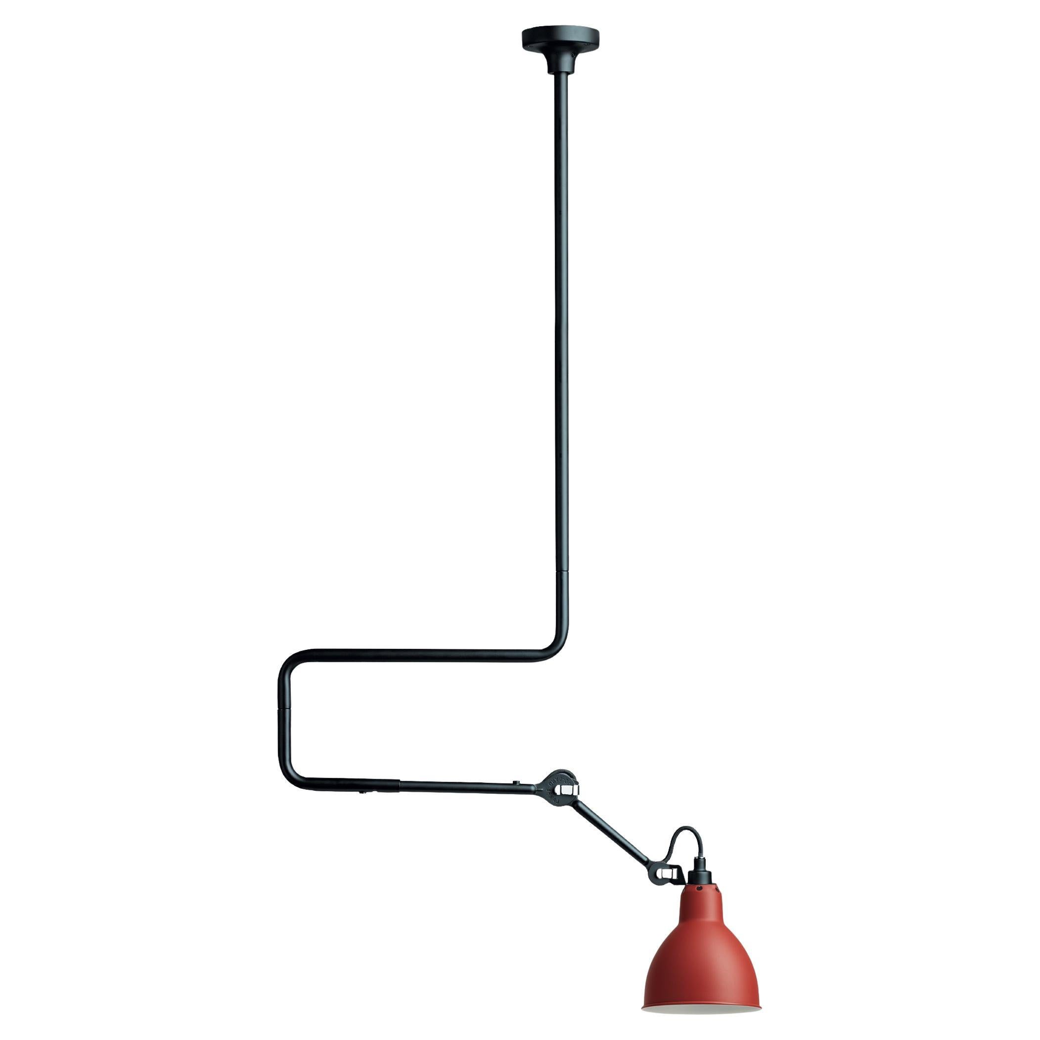 DCW Editions La Lampe Gras N°312 Pendant Lamp w/Extension in Red Shade For Sale