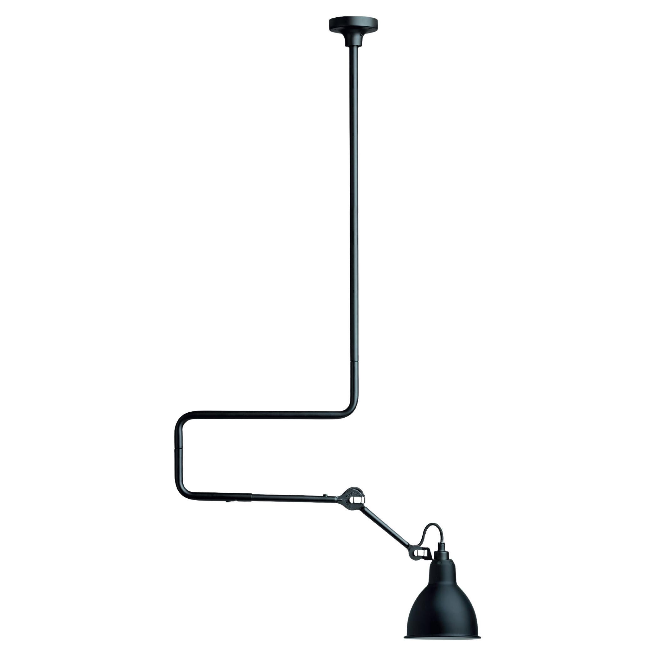 DCW Editions La Lampe Gras N°312 Pendant Lamp w/Extension in Black Shade For Sale