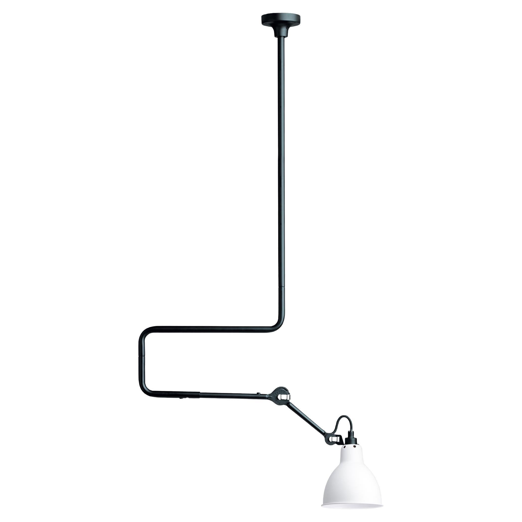 DCW Editions La Lampe Gras N°312 Pendant Lamp w/Extension in White Shade For Sale