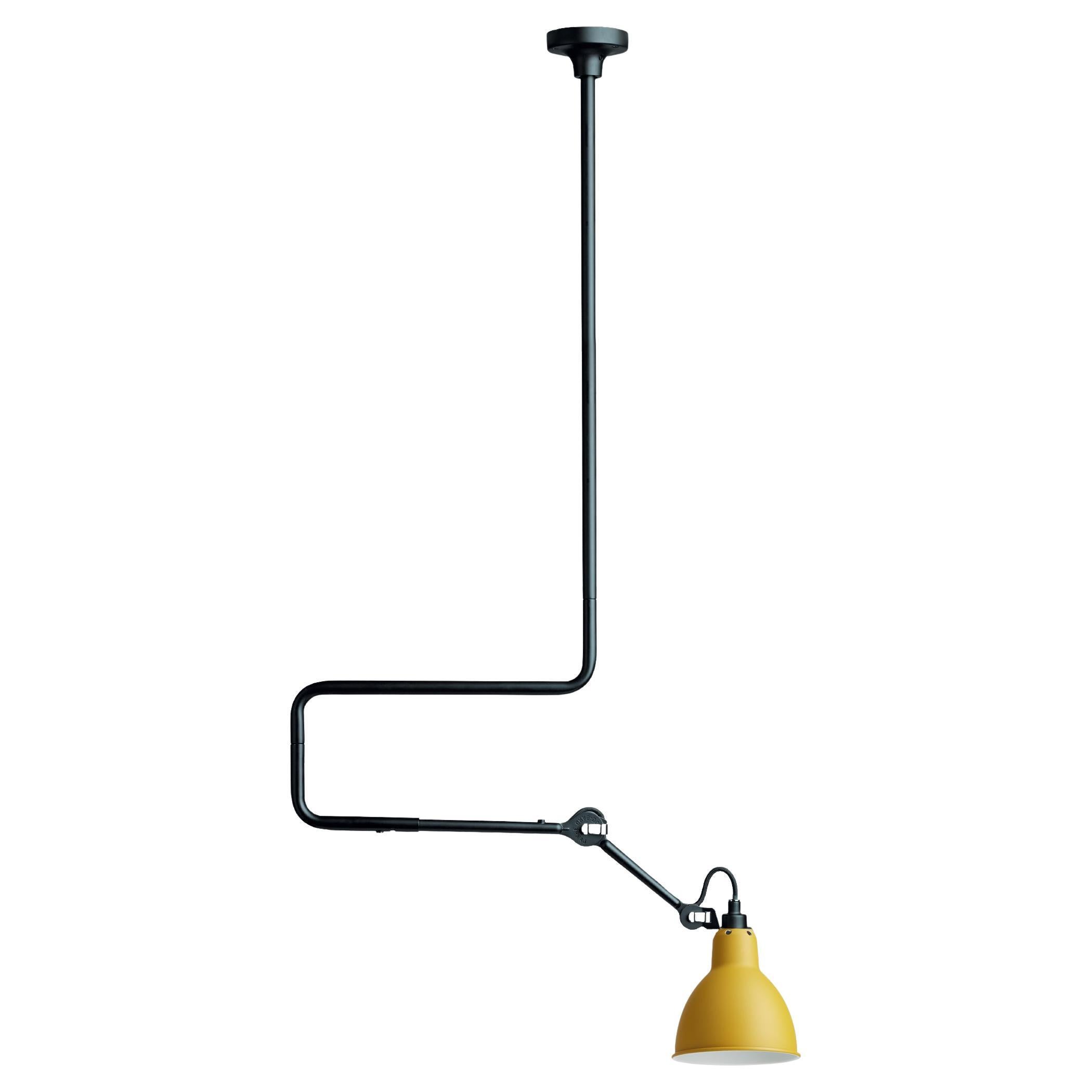 DCW Editions La Lampe Gras N°312 Pendant Lamp w/Extension in Yellow Shade For Sale