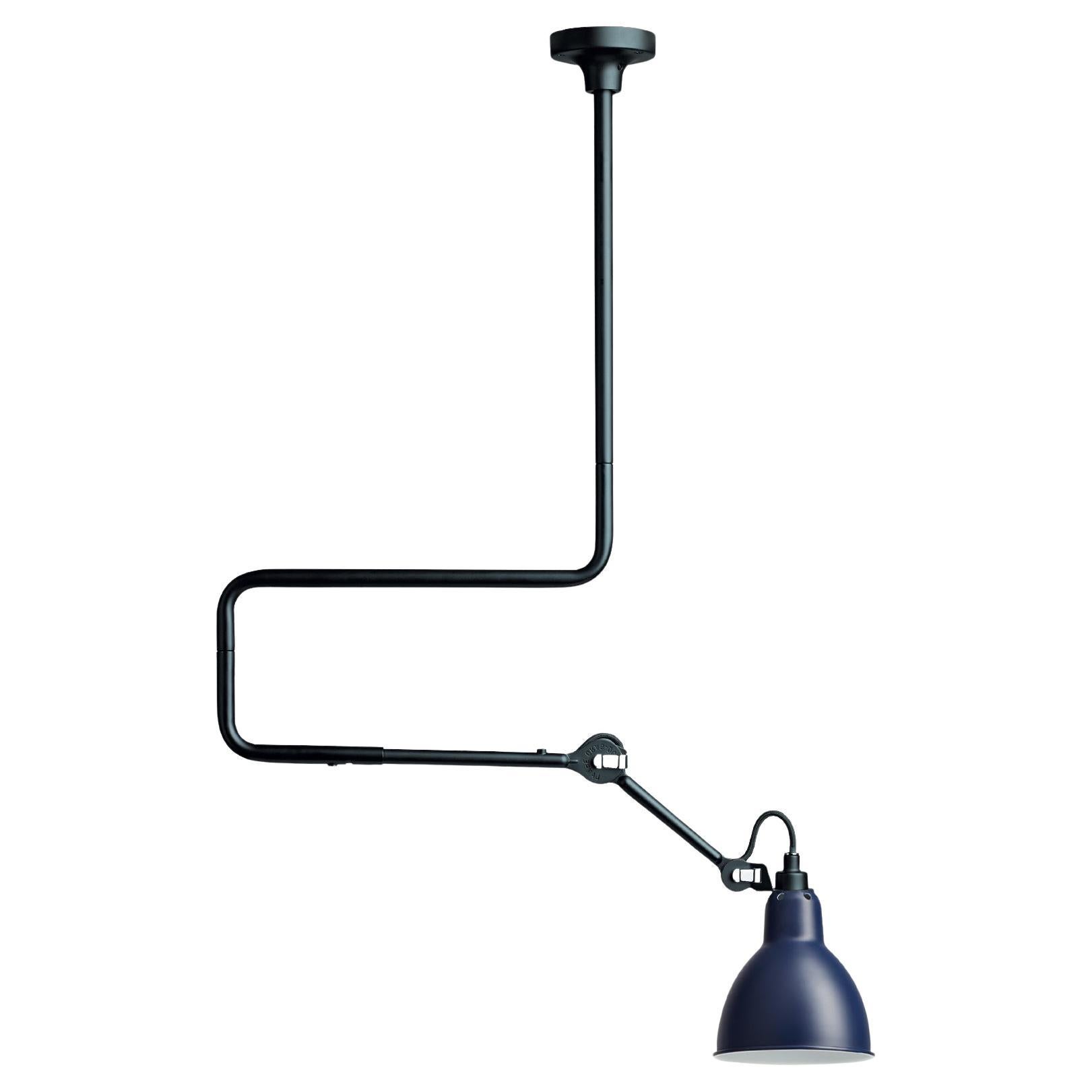 DCW Editions La Lampe Gras N°312 Pendant Lamp in Blue Shade For Sale