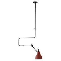 DCW Editions La Lampe Gras N°312 L Pendant Lamp in Black Arm and Red Shade