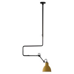 DCW Editions La Lampe Gras N°312 L Pendant Lamp in Black Arm and Yellow Shade