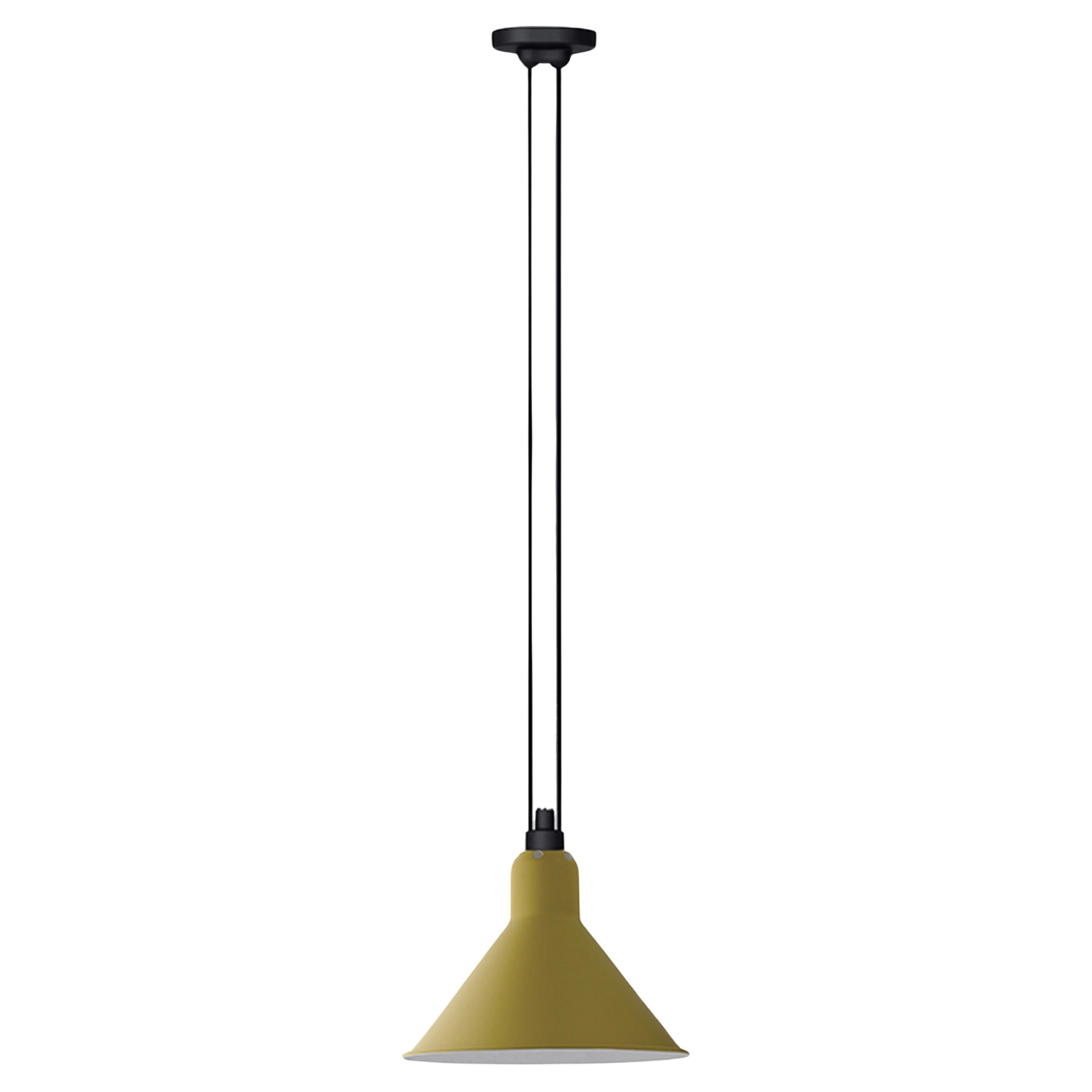 DCW Editions Les Acrobates N°322 Large Conic Pendant Lamp in Yellow Shade For Sale