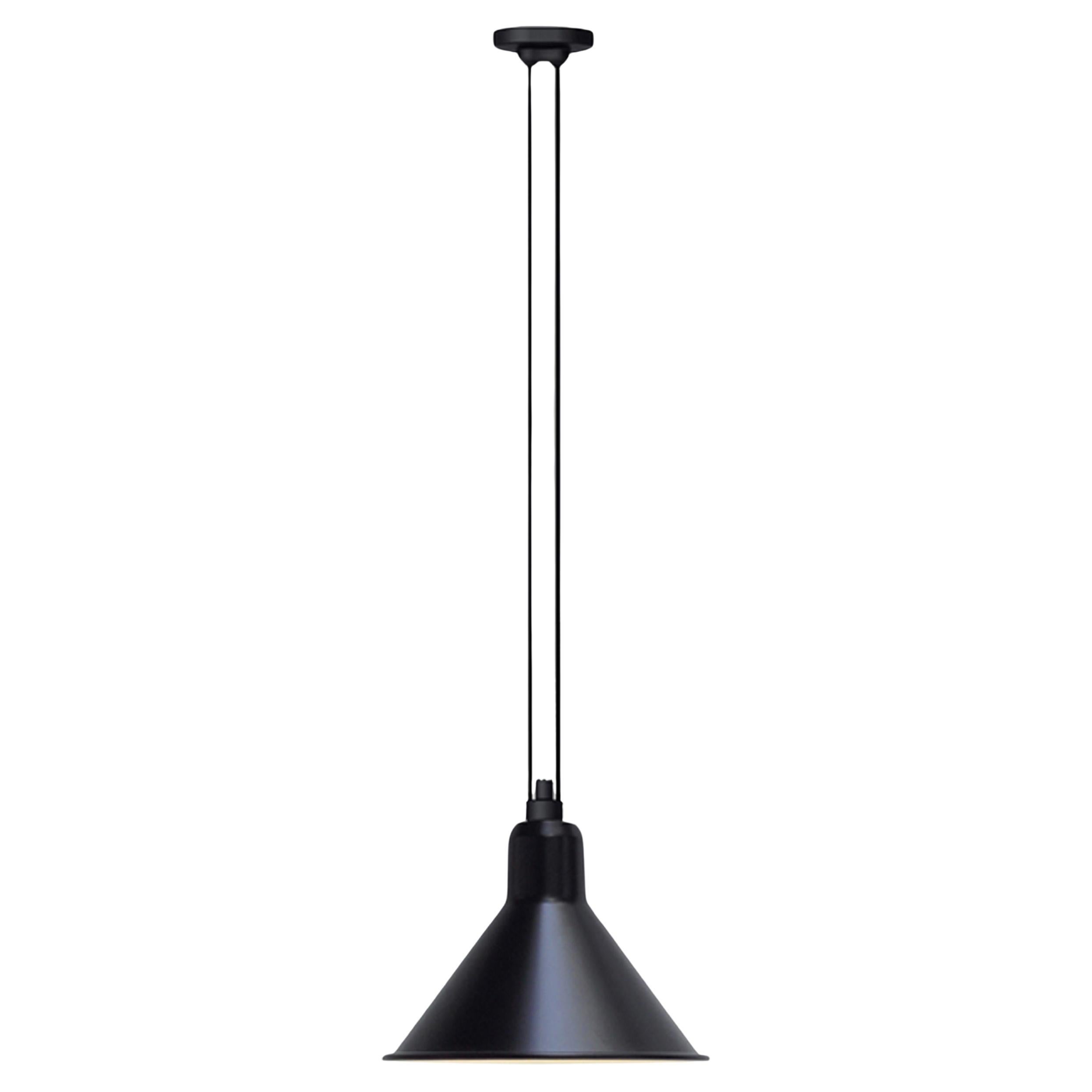 DCW Editions Les Acrobates N°322 XL Conic Pendant Lamp in Black Shade For Sale