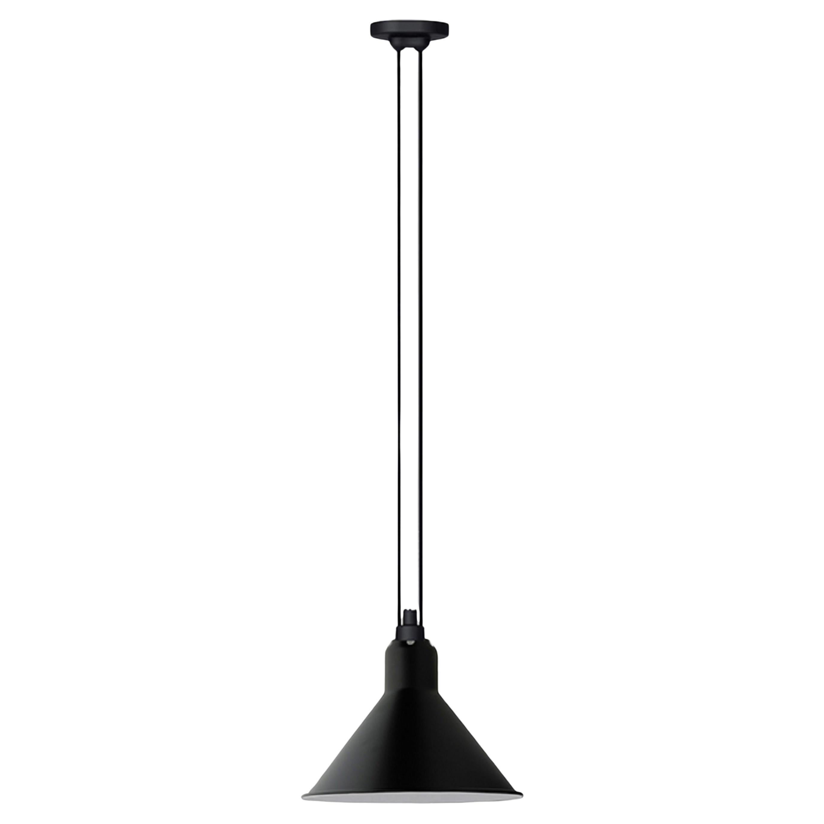 DCW Editions Les Acrobates N°322 Large Conic Pendant Lamp in Black Shade For Sale