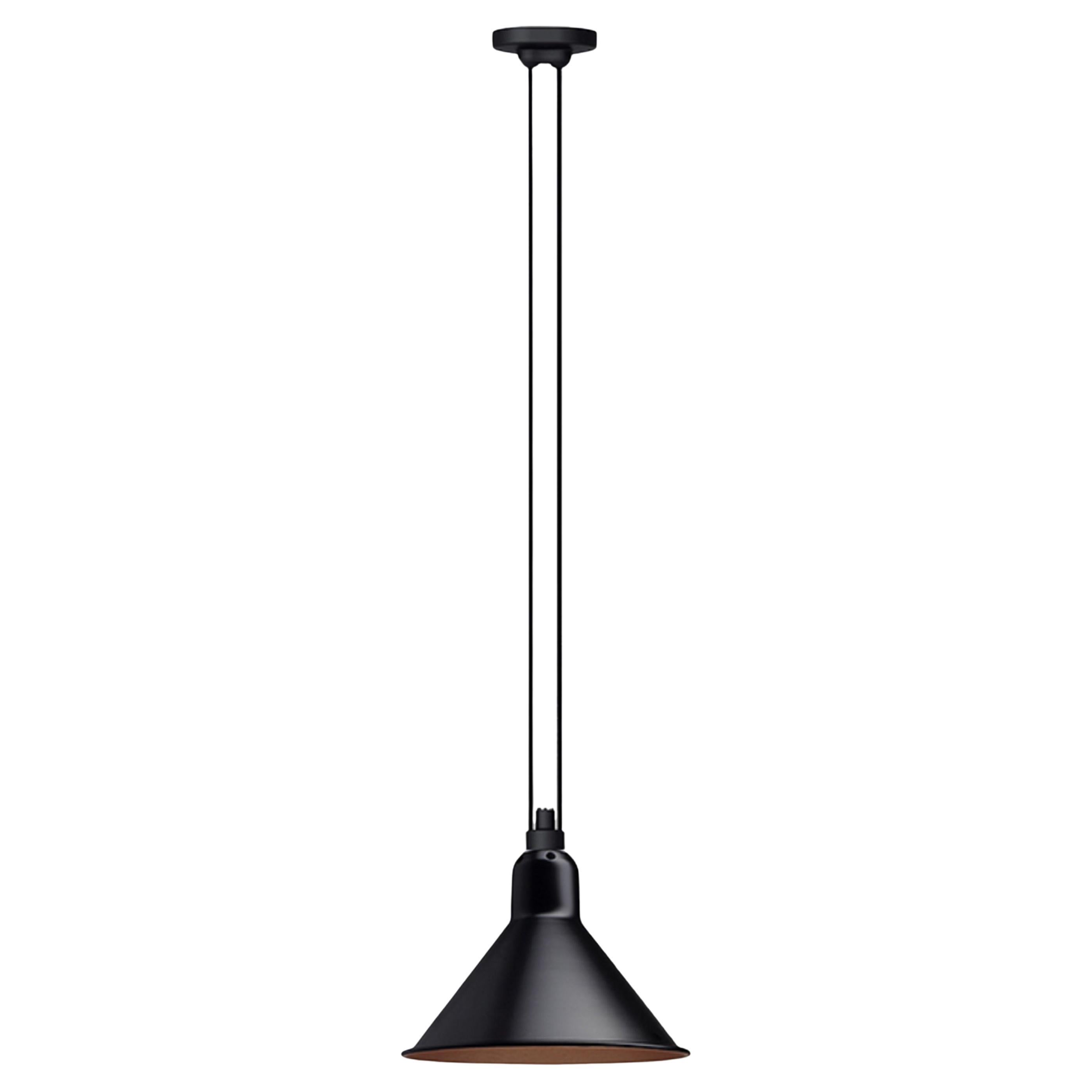 DCW Editions Les Acrobates N°322 Lampada a sospensione conica grande con paralume in rame nero