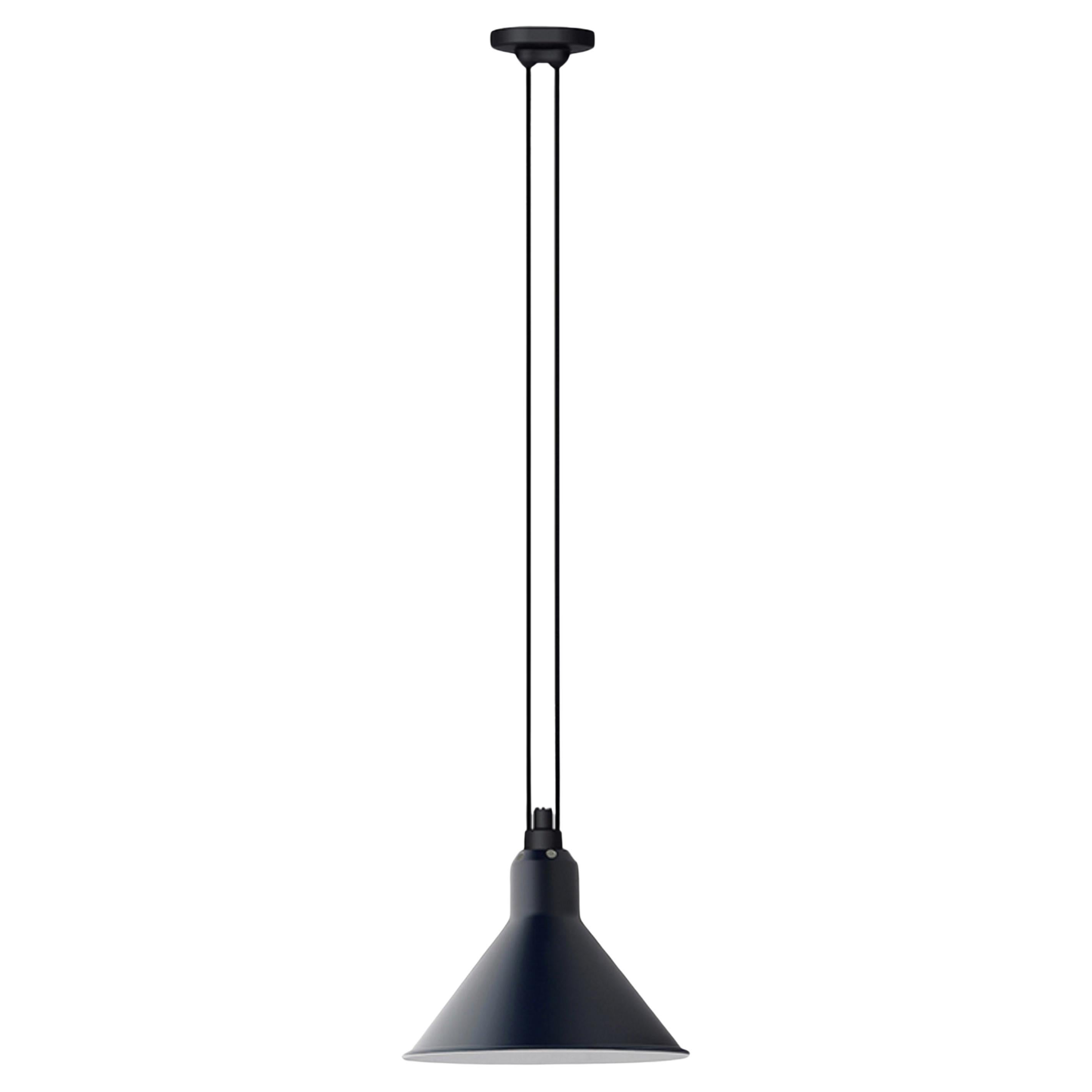 DCW Editions Les Acrobates N°322 Large Conic Pendant Lamp in Blue Shade For Sale