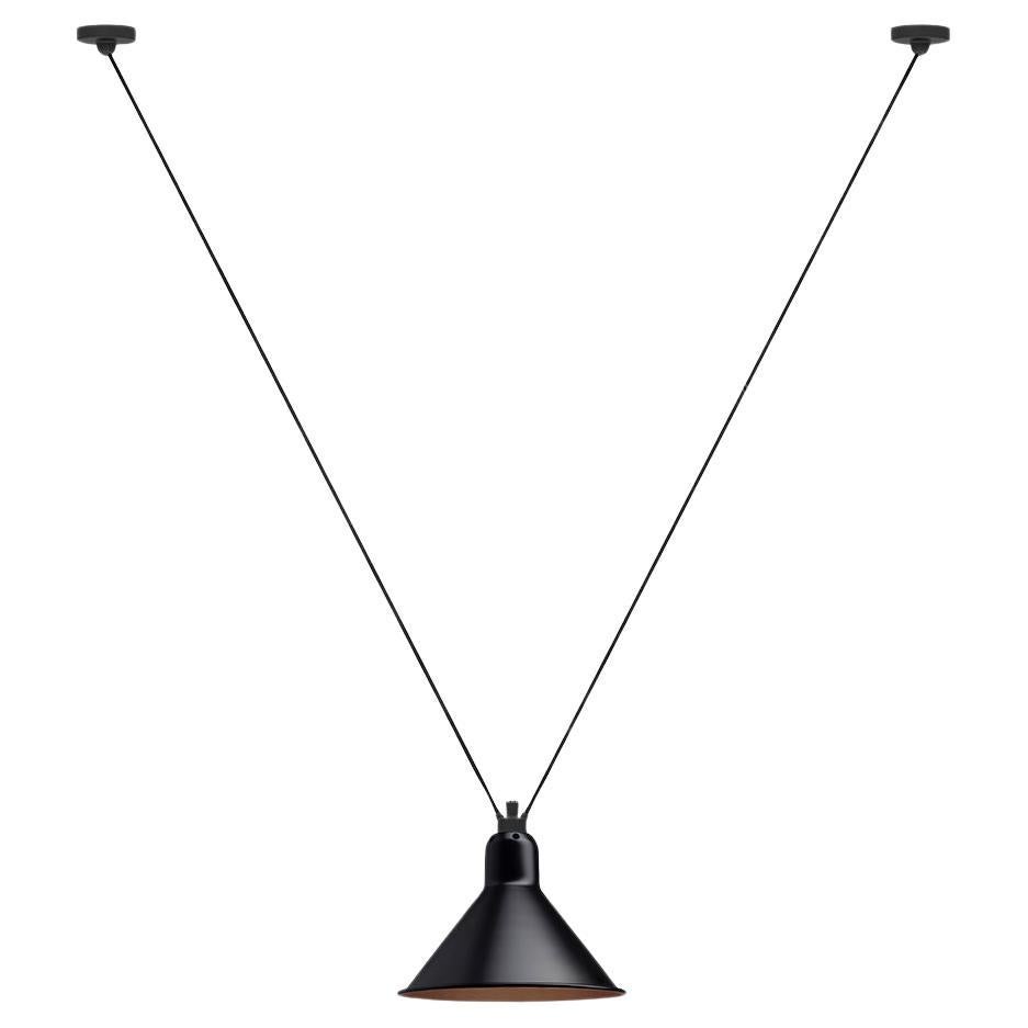 DCW Editions Les Acrobates N°323 Large Conic Pendant Lamp in Black Copper Shade For Sale