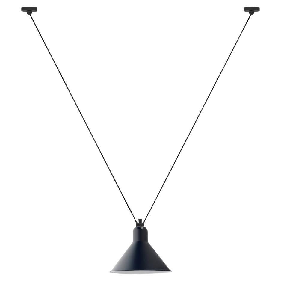 DCW Editions Les Acrobates N°323 Large Conic Pendant Lamp in Blue Shade For Sale