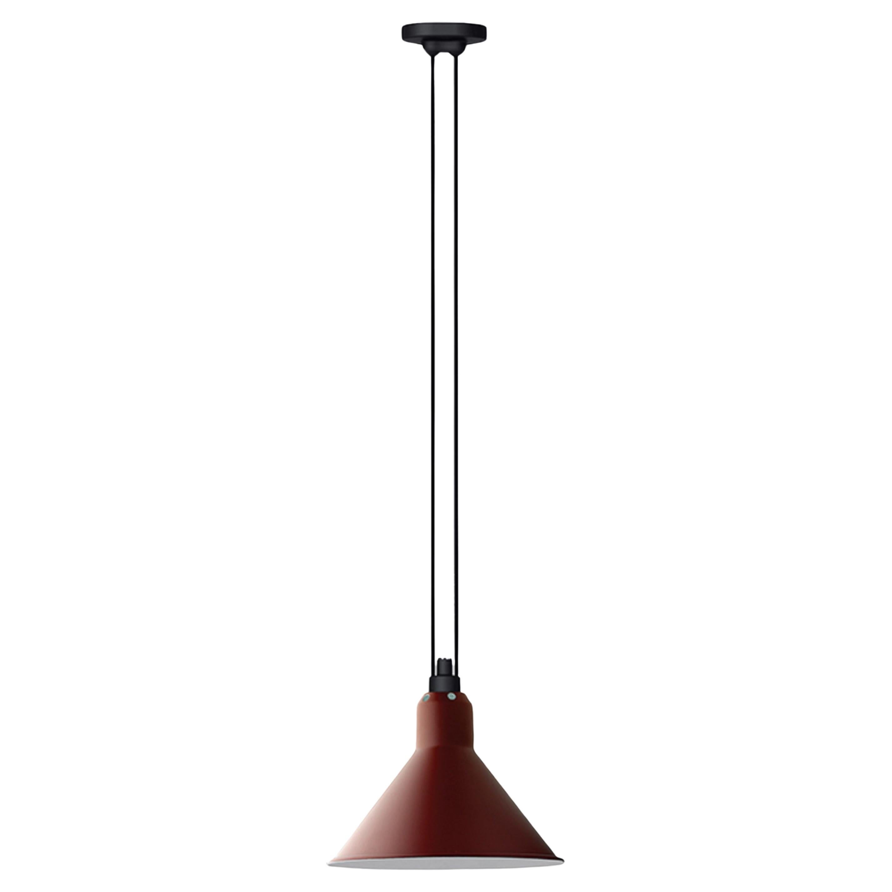 DCW Editions Les Acrobates N°322 Large Conic Pendant Lamp in Red Shade For Sale
