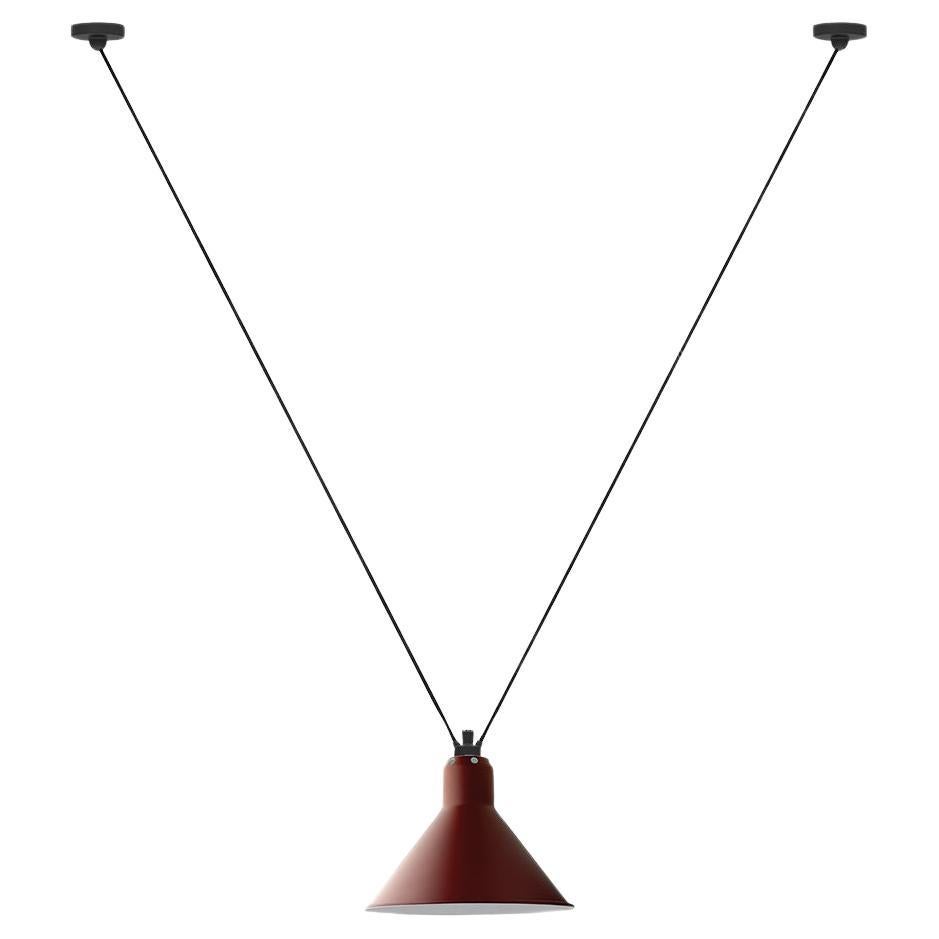 DCW Editions Les Acrobates N°323 Large Conic Pendant Lamp in Red Shade For Sale