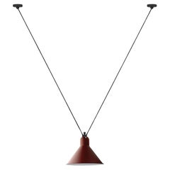 DCW Editions Les Acrobates N°323 Grande lampe suspendue conique avec abat-jour rouge