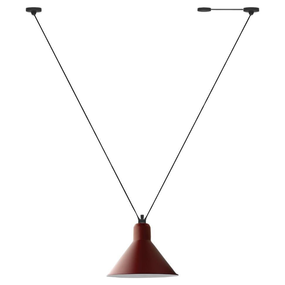 DCW Editions Les Acrobates N°323 AC1 AC2 XL Conic Pendant Lamp in Red Shade For Sale