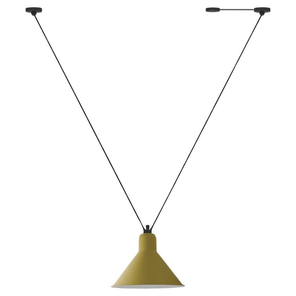 DCW Editions Les Acrobates N°323 AC1 AC2 XL Conic Pendant Lamp in Yellow Shade For Sale
