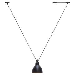 DCW Editions Les Acrobates N°323 AC1 AC2 Grande lampe suspendue ronde avec abat-jour noir