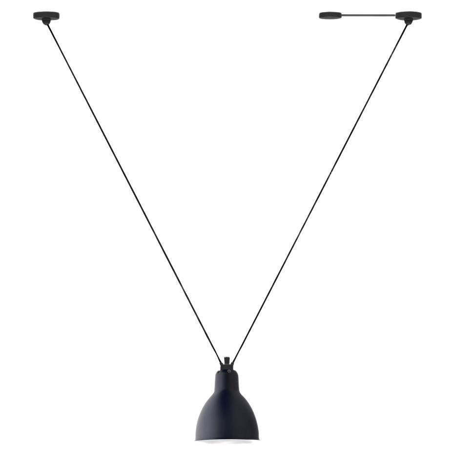 DCW Editions Les Acrobates N°323 AC1 AC2 Grande lampe suspendue ronde à abat-jour bleu