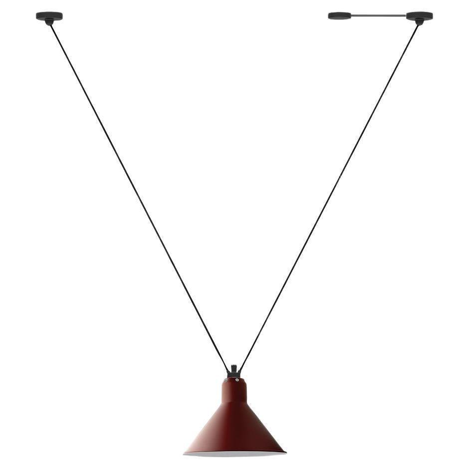 DCW Editions Les Acrobates N°323 AC1 AC2 Large Conic Pendant Lamp in Red Shade For Sale