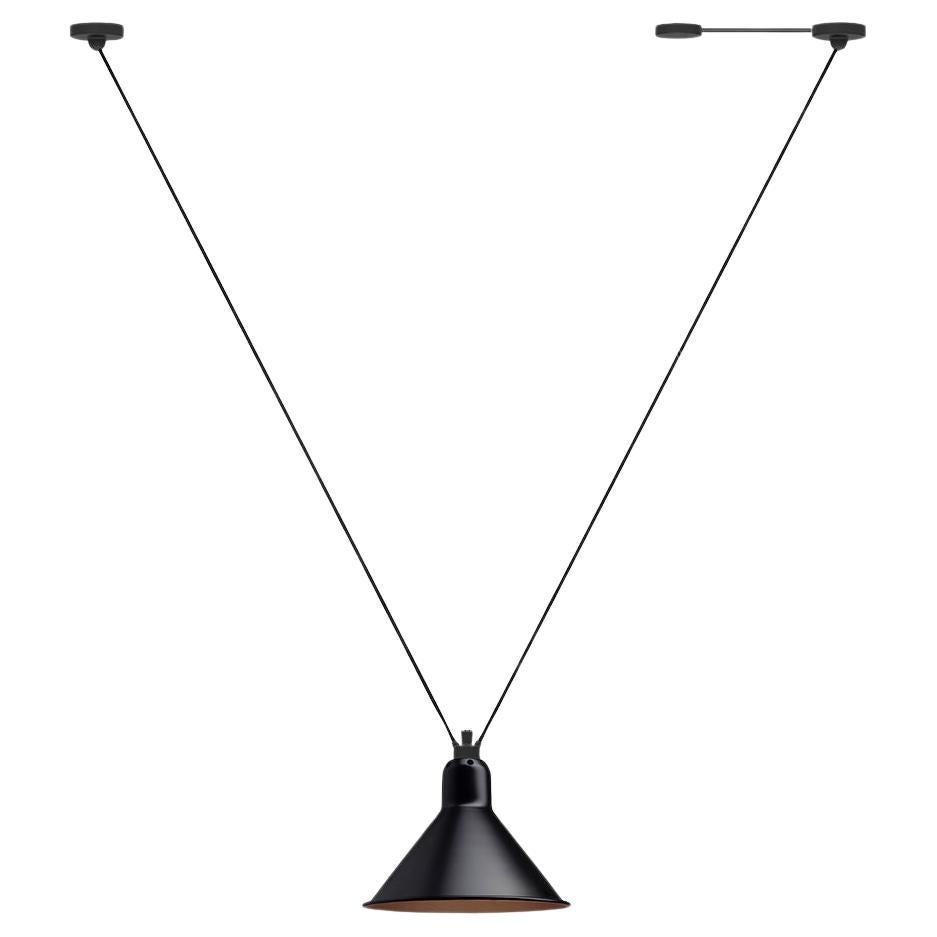 DCW Editions Les Acrobates N°323 AC1AC2L Large Conic Pendant Lamp in BlackCopper For Sale