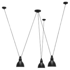 DCW Editions Les Acrobates N°325 Grande lampe suspendue ronde avec abat-jour noir
