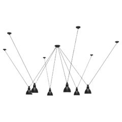 DCW Editions Les Acrobates N°326 Grande lampe suspendue ronde avec abat-jour noir