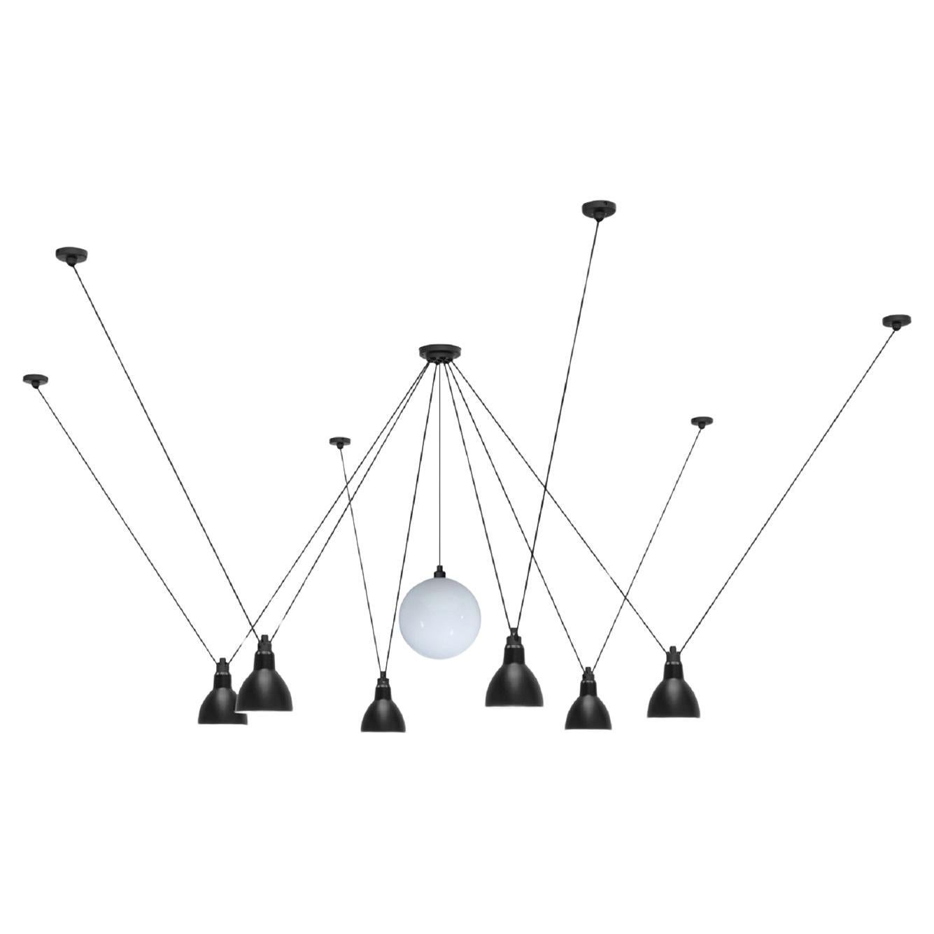 DCW Editions Les Acrobates N°327 L Round Pendant Lamp in Black & Glassball 175 For Sale