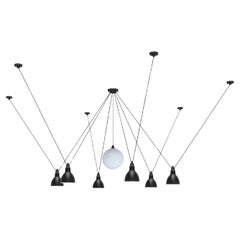 DCW Editions Les Acrobates N°327 L Round Pendant Lamp in Black & Glassball 175