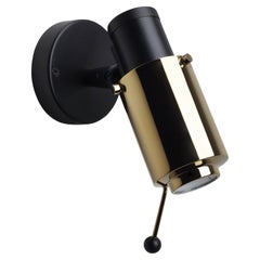 DCW Editions Biny Spot Bulb Wall Lamp in Black-Gold Steel and Aluminium w/ Stick