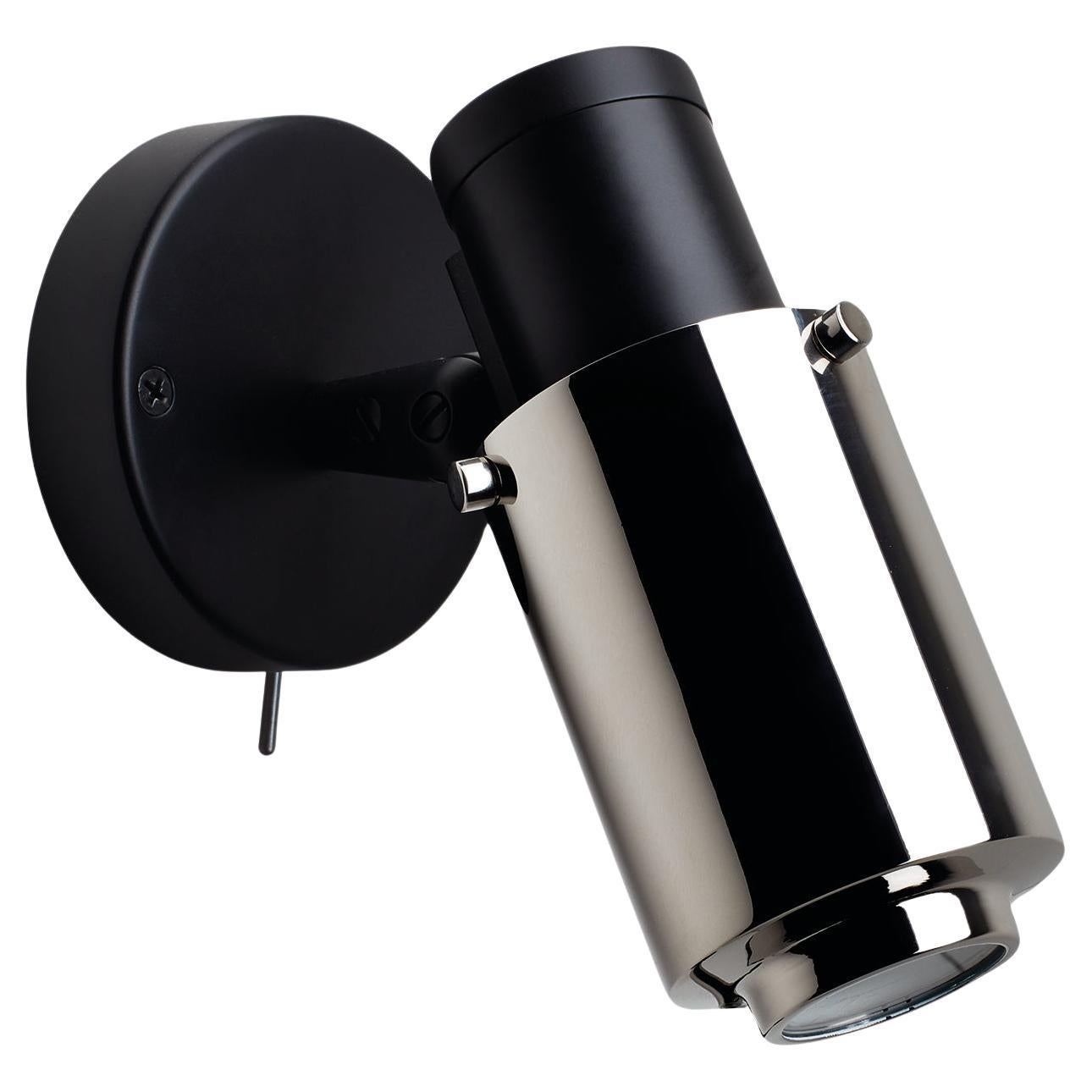 DCW Editions Biny Spot Bulb Wall Lamp in Black-Nickel Steel without Stick