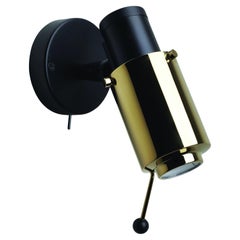 DCW Editions Biny Spot Bulb Wall Lamp in Black-Gold Steel & Aluminium w/Switch