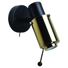 DCW Editions Lampe murale LED Biny Spot en acier et aluminium noir et or avec interrupteur