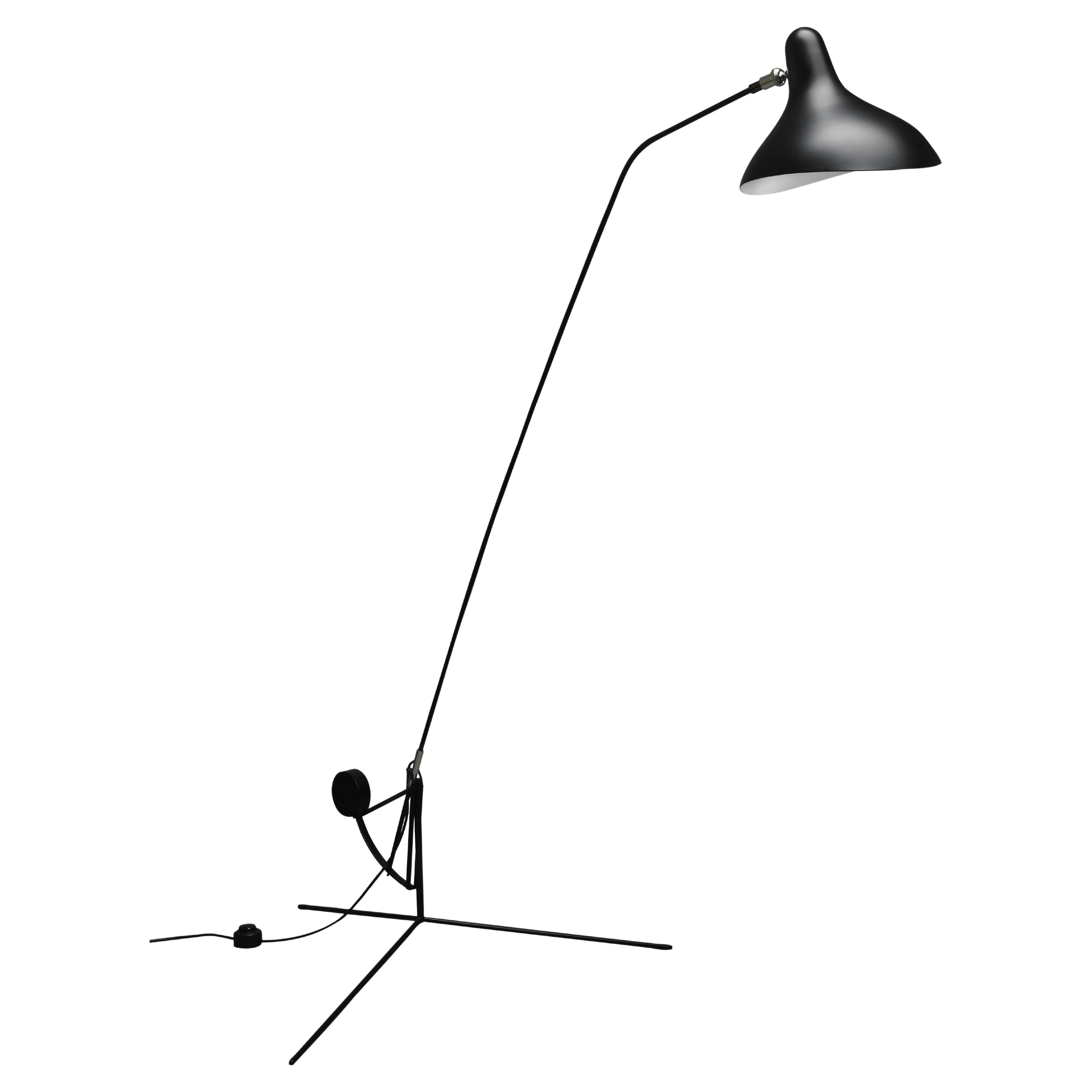 DCW Editions Mantis BS1 Floor Lamp in Black Steel and Aluminum For Sale