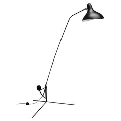 DCW Editions Mantis BS1 Stehlampe aus schwarzem Stahl und Aluminium