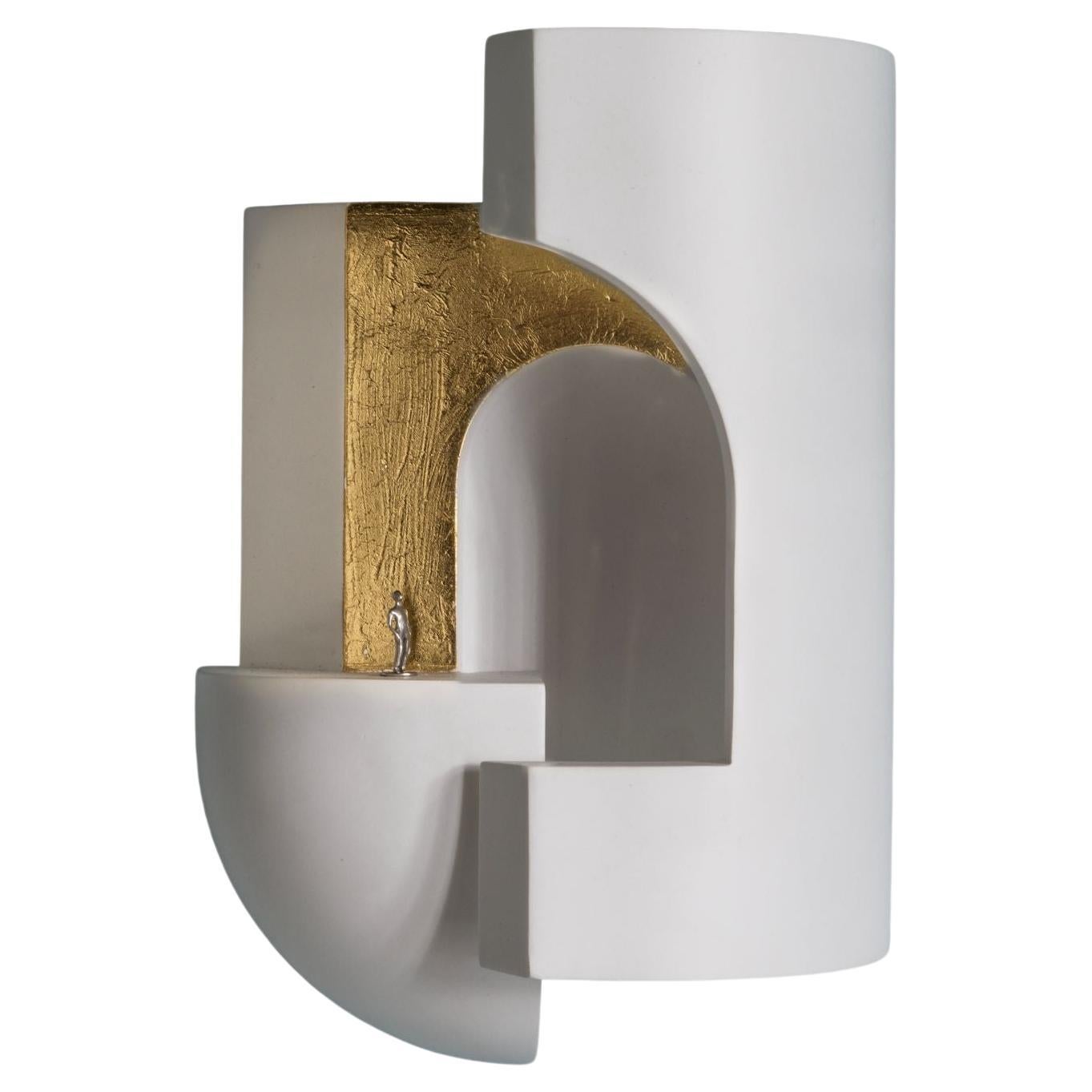 DCW Editions Soul Story 2 Wall Lamp in White and Gold Leaf by Charles Kalpakian For Sale