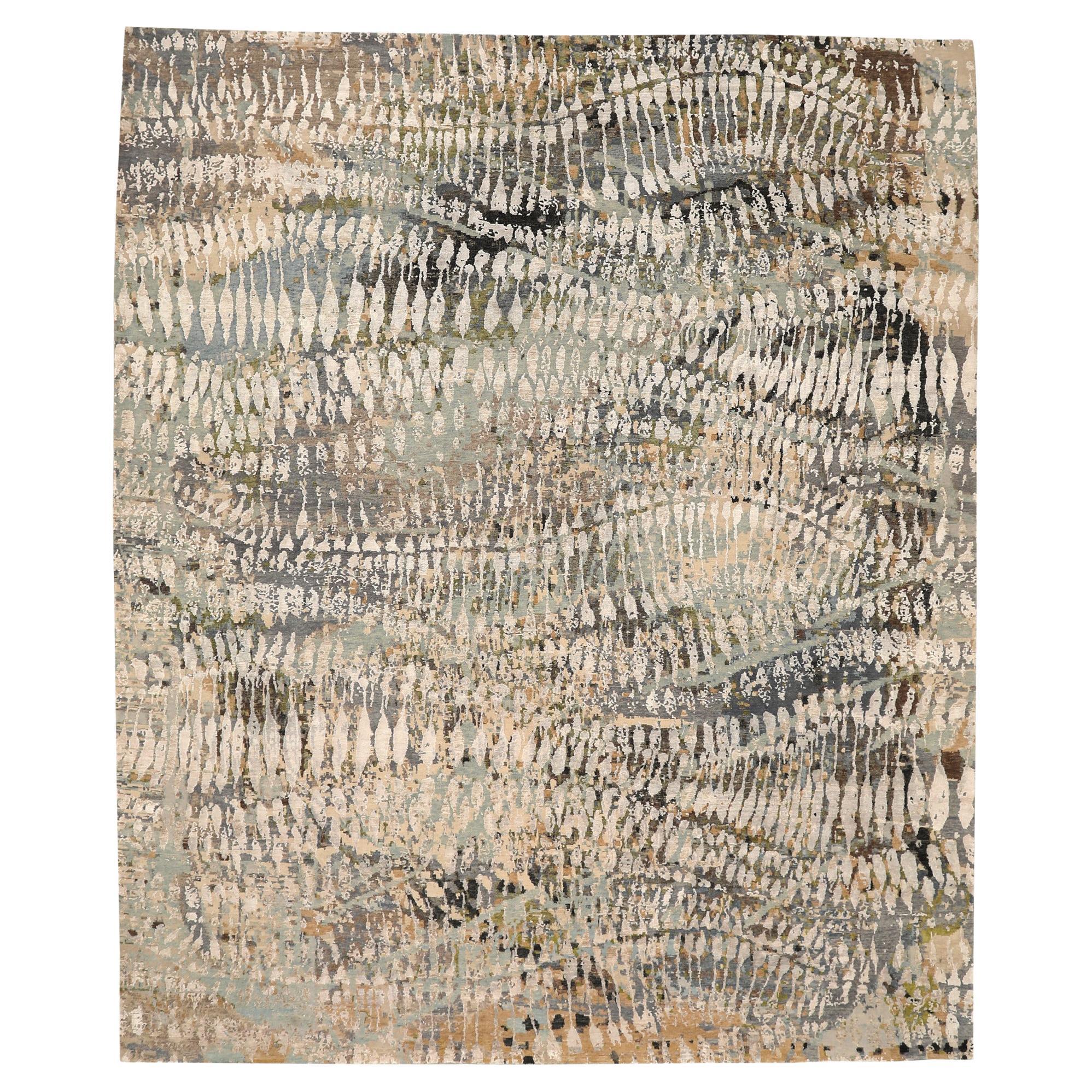 Tapis de laine gris ivoire - 97318