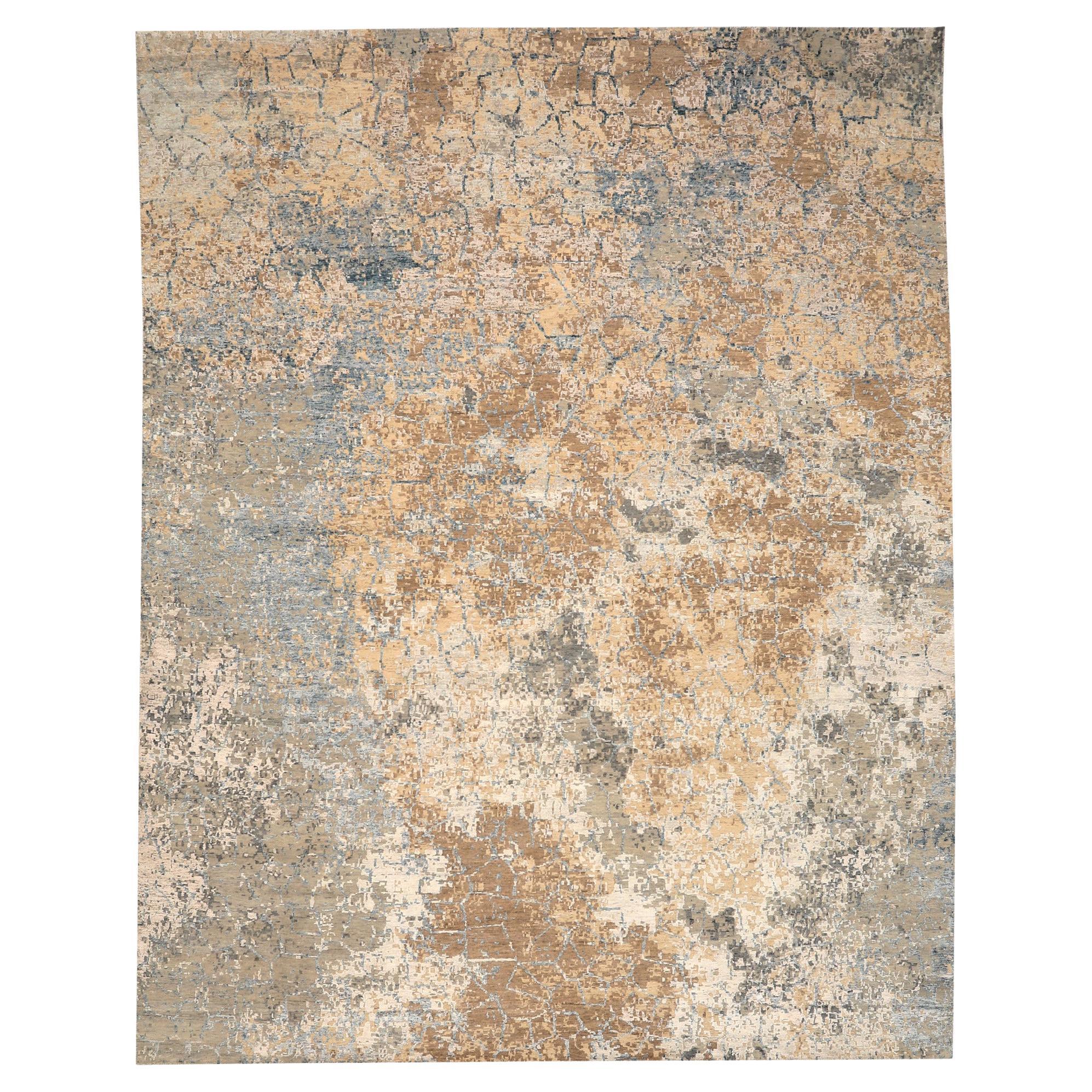 India Over Size Teppich - Wolle Brown Shades of Gray / Silber - 97319