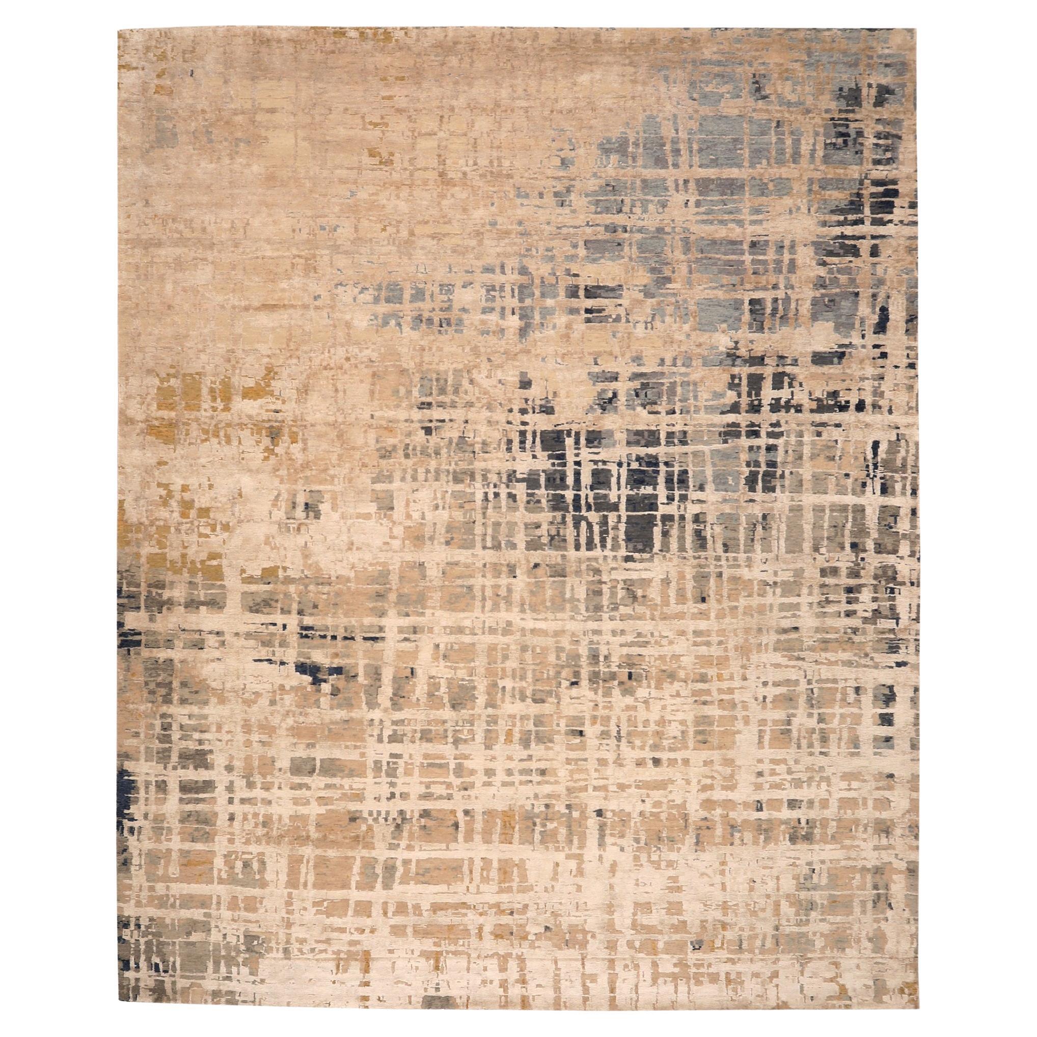 Tapis de laine gris ivoire - 97321