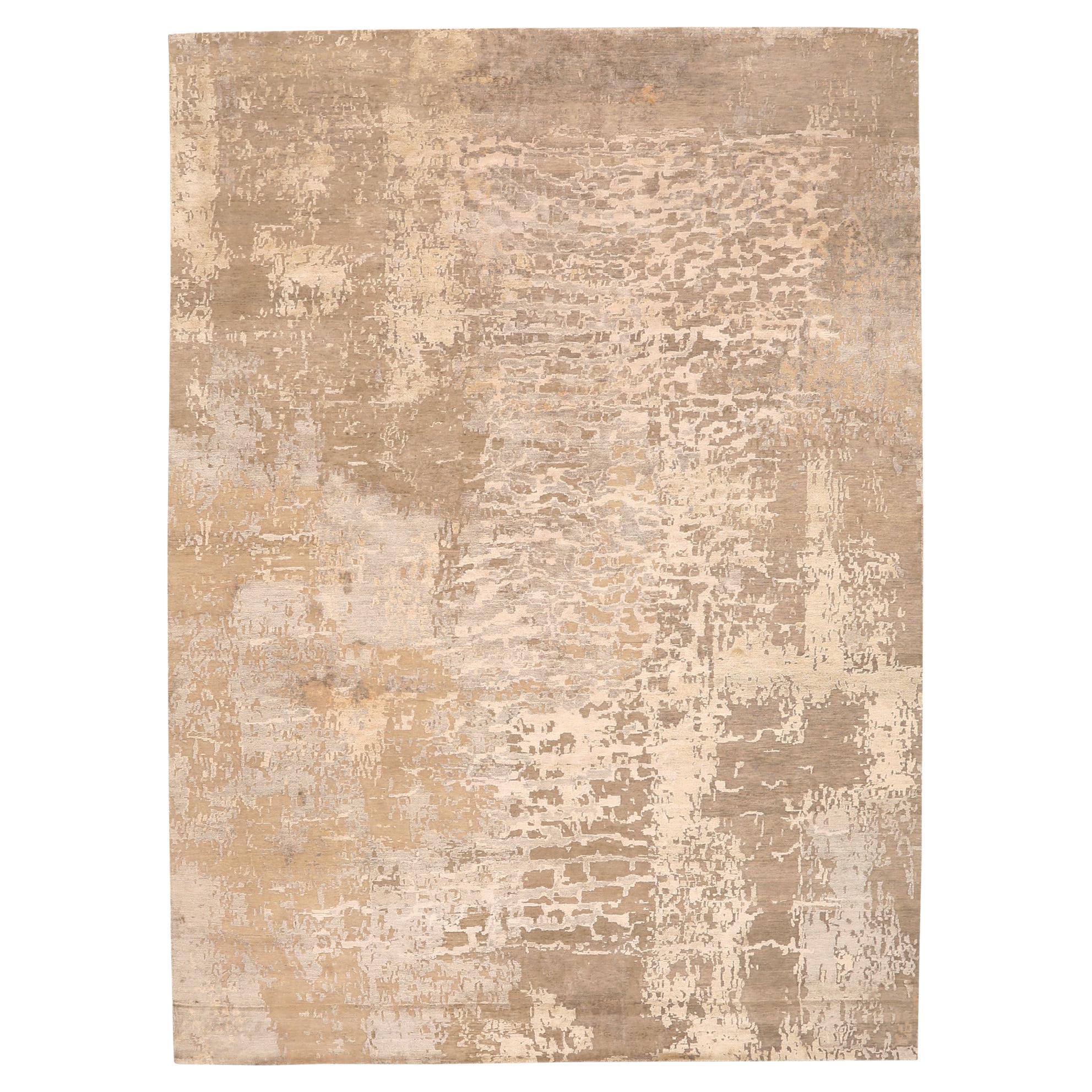 Tappeti India - Lana Marrone Avorio Taupe Design - 97325