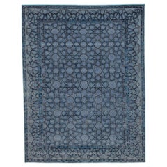 India Area Rugs - Wool Blue Design - 96632