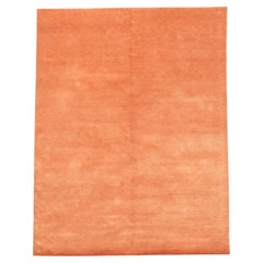 India mohair Small Rug - Wool Orange Design - 96633