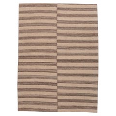 Indien Kilim Area Rugs - Wolle Brown Elfenbein Design - 96640